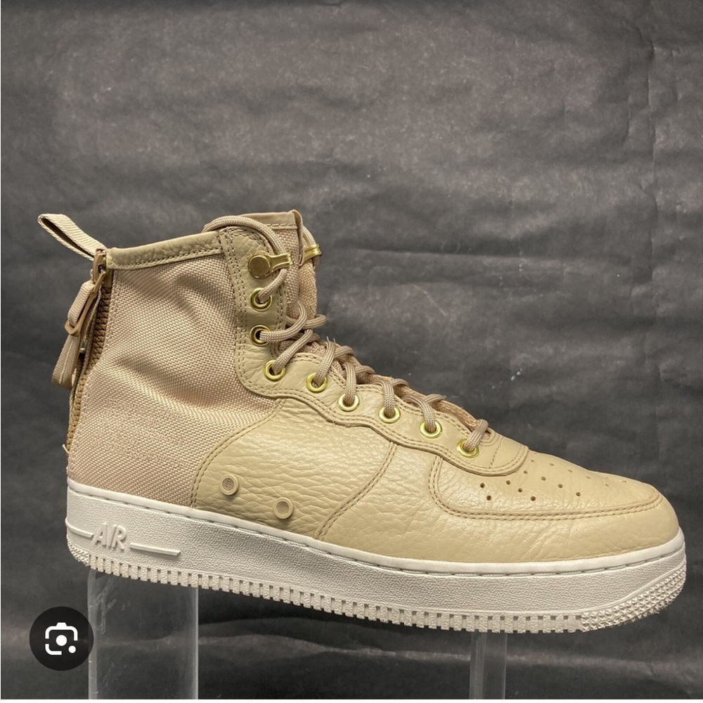 Nike SF Air Force 1 Mid Utility in Tan and Gold